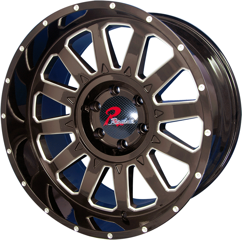 17×8.5 inch Semi Matte Black/chrome stud　wheel rim