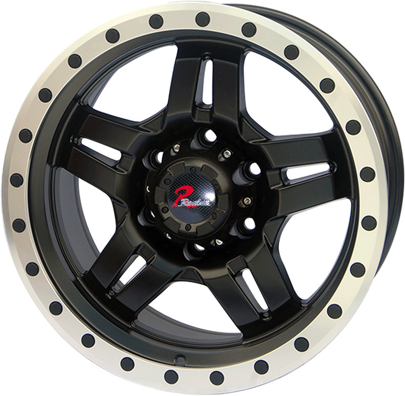 20×9 inch Semi Matte Black/sliver lip/black stud　wheel rim