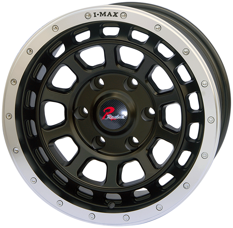 16×8 inch Semi Matte Black/chrome stud wheel rim