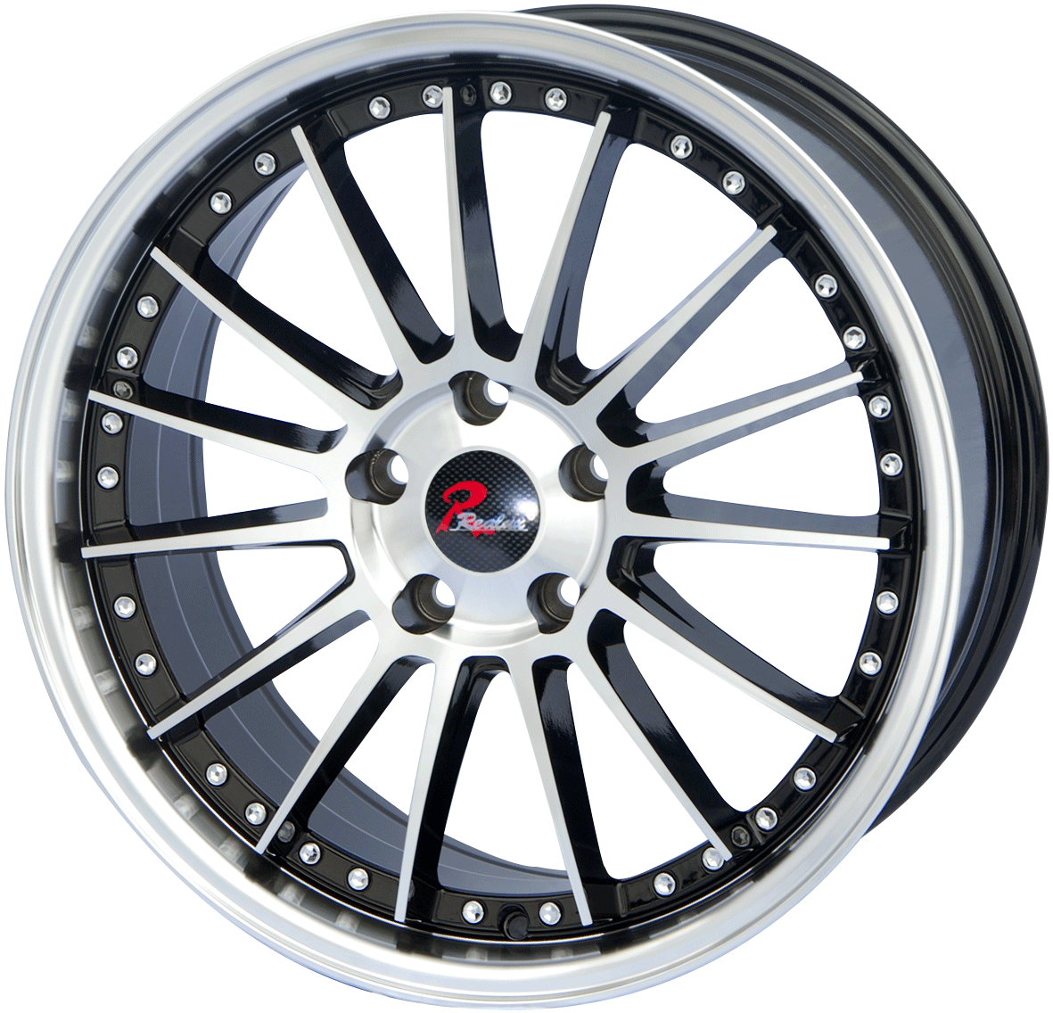 16×8.5 16×8 inch black machine face/chrome stud wheel rim