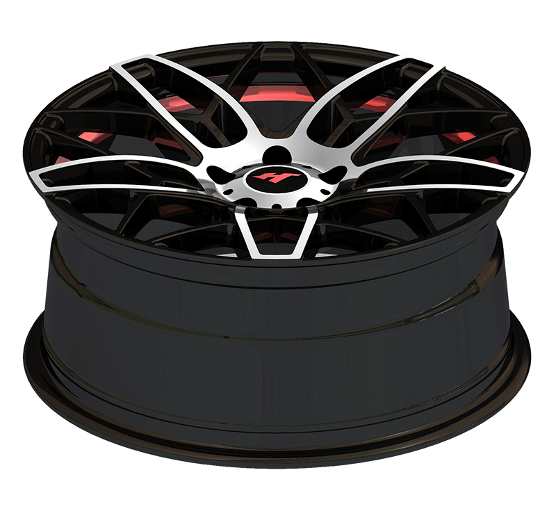18×8 inch Semi Matte Black Machine Face/Red Undercut wheel rim