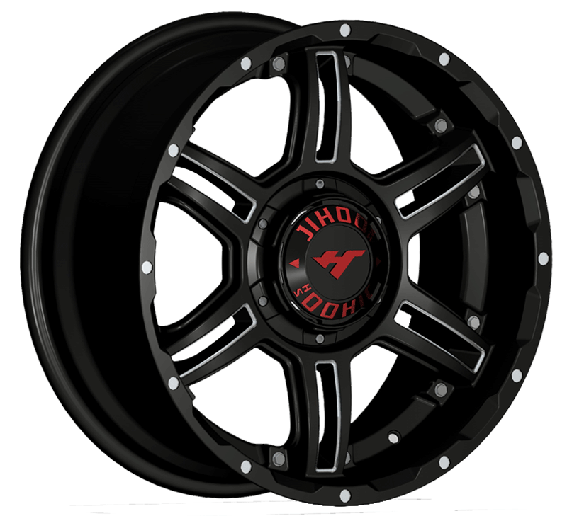 18×9 inch Semi Matte Black Milling Spoke/Chrome Stud　wheel rim