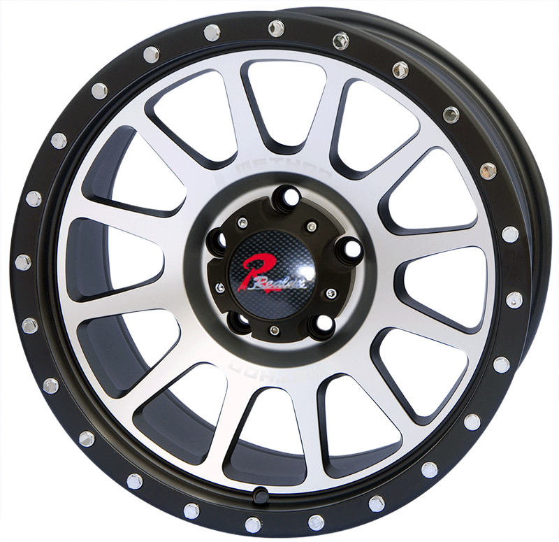 18*9 18*9.5 inch black machine face/chrome stud wheel rim