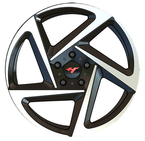 18X8.0 inch BLACK MACHINE FACE wheel rim