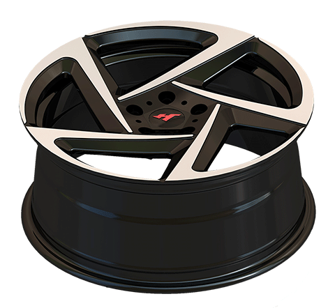 18X8.0 inch BLACK MACHINE FACE wheel rim