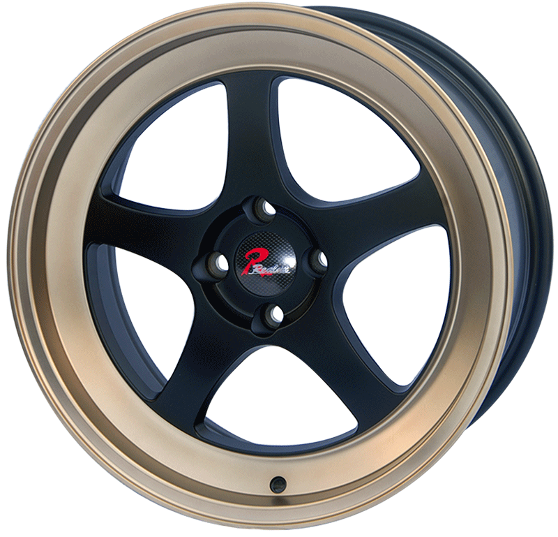 15×7 inch Semi Matte Black/gold face wheel rim