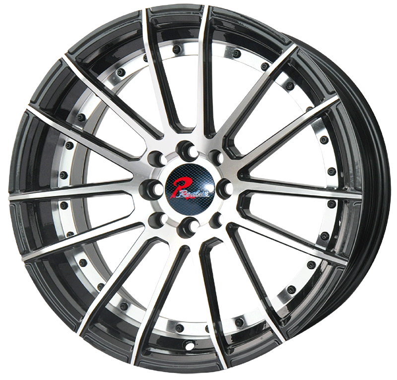 198.5 199.5 inch Semi Matte Black Milling face/black stud wheel rim