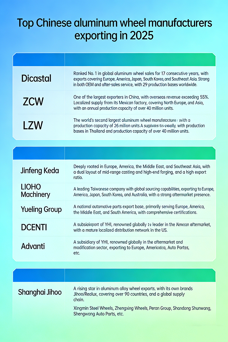 Top Chinese Aluminum Wheel Exporters in 2025