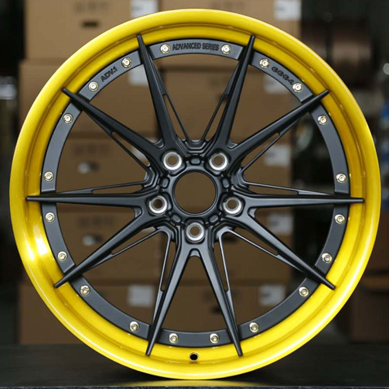 20*90 20*10 inch Matte Black+Gold lip forged and custom wheel rim