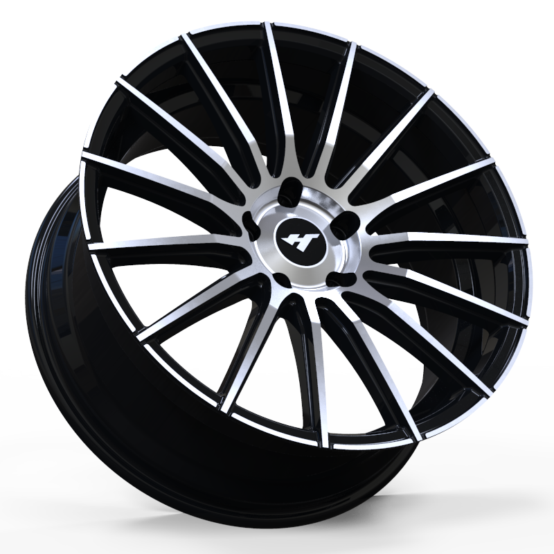 18×8.0 inch black machine face wheel rim