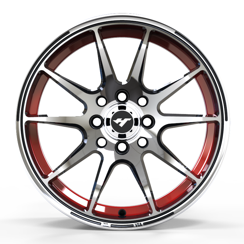 14 inch Black / red /machine face wheel rim