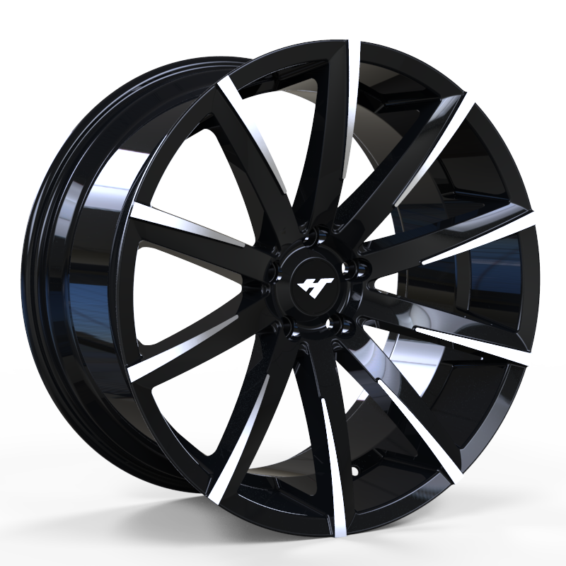 24×10 inch black machine face wheel rim
