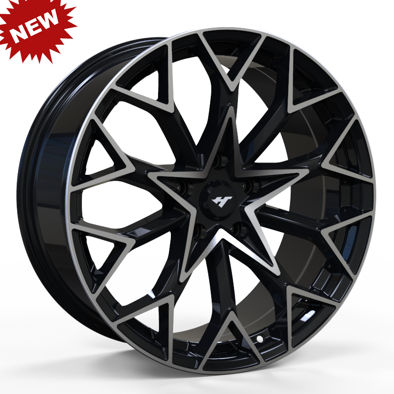 19×8.5 inch black machine face wheel rim
