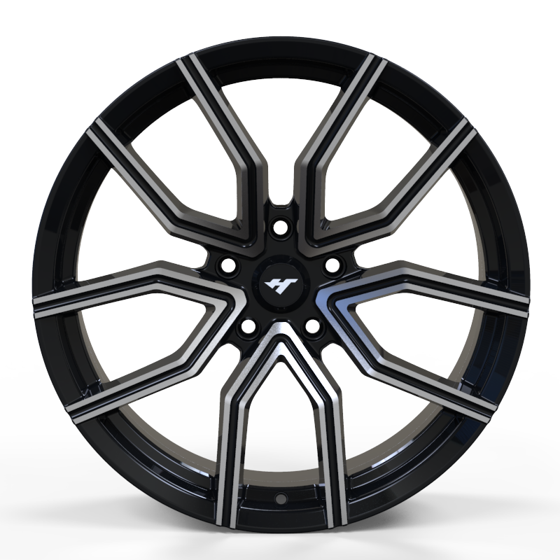 18×8.0 inch black machine face wheel rim