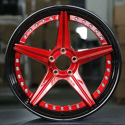 19X8.5 inch Black+Red Undercut Milling forged and custom wheel rim