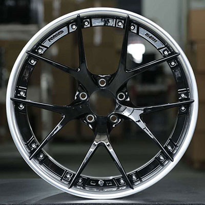 19X8.5 inch Black+Machine Lip+Milling Point forged and custom wheel rim