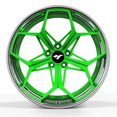 18-24 inch chrome + green forged and custom wheel rim