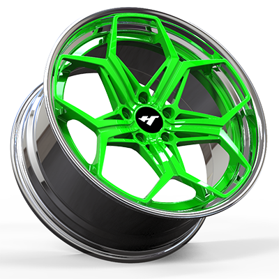 18-24 inch chrome + green forged and custom wheel rim