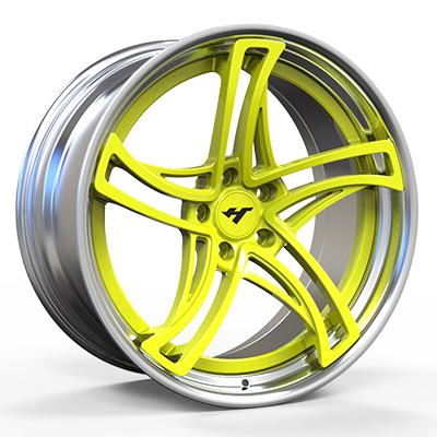 18-24 inch Chrome / Yellow Face forged and custom wheel rim