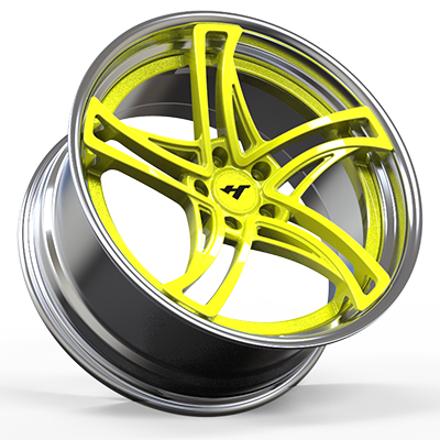 18-24 inch Chrome / Yellow Face forged and custom wheel rim