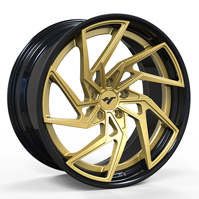 18 - 24 inch Black + Gold Face forged and custom wheel rim