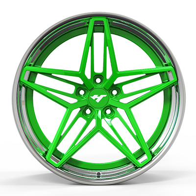 18-24 inch chrome + green forged and custom wheel rim