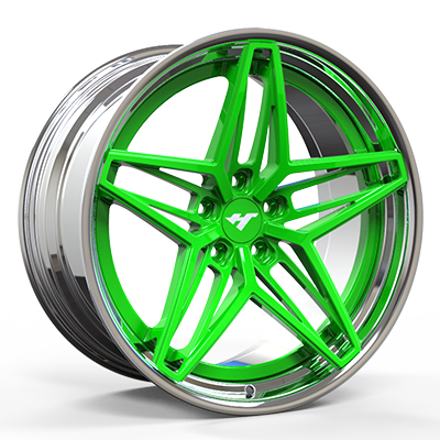 18-24 inch chrome + green forged and custom wheel rim