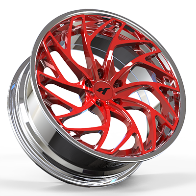 18-24 inch chrome + red face forged and custom wheel rim