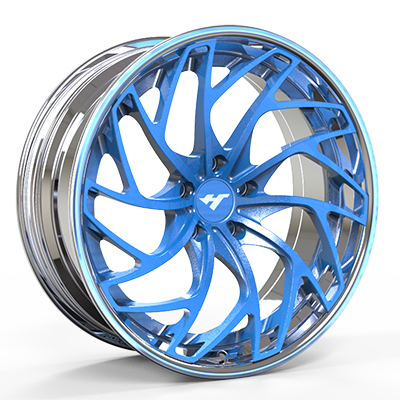 18-24 inch chrome + blue　forged and custom wheel rim