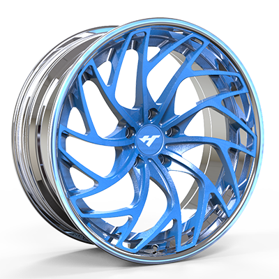 18-24 inch chrome + blue forged and custom wheel rim