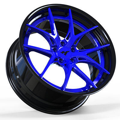 18-24 inch Black / Blue Face forged and custom wheel rim