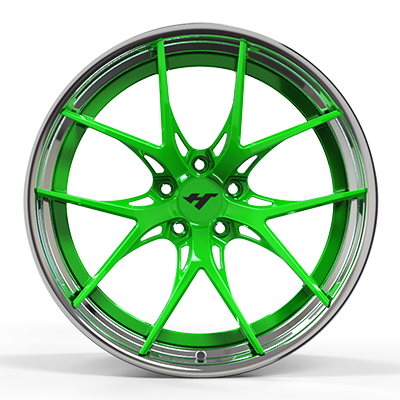 18-24 inch chrome + green forged and custom wheel rim