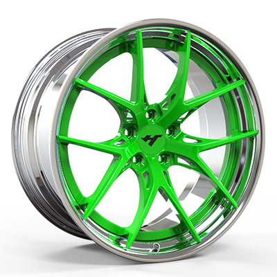 18-24 inch chrome + green forged and custom wheel rim