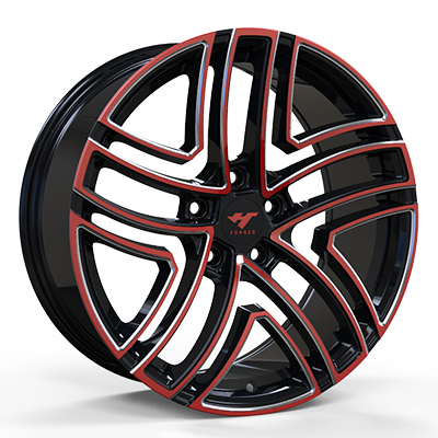 18-24 inch black + red forged and coutom wheel rim