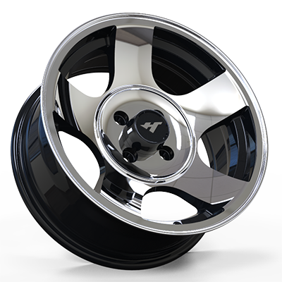 15X6.5 inch black / machine face wheel rim