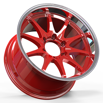 18X10.5 inch Red & Mirror wheel rim