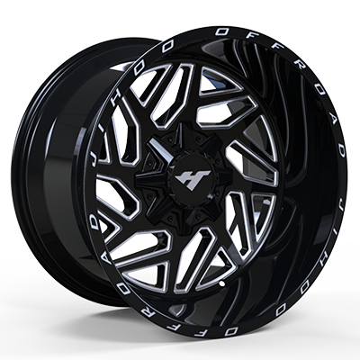 20X9.0 inch 5X127 Black machine face wheel rim