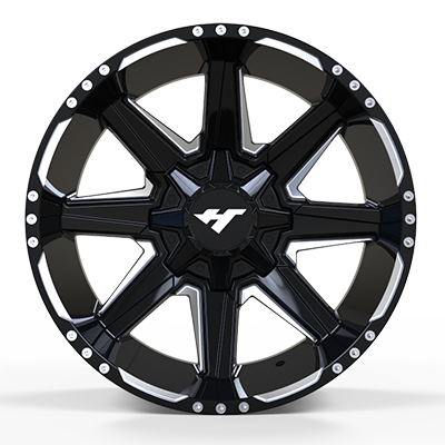 22X12 inch Black Machine Face Milling Point wheel rim