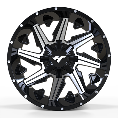 20X10 inch Black Machine Face wheel rim