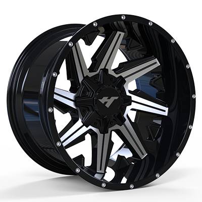 22X12 inch Black Machine Face wheel rim