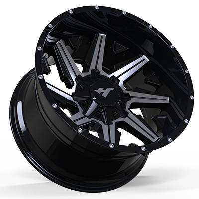 22X12 inch Black Machine Face wheel rim