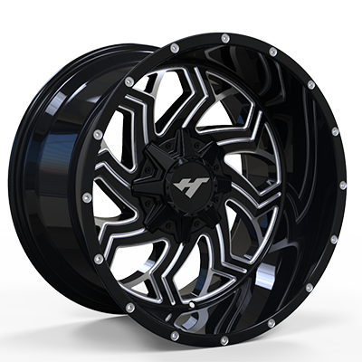 22X12 inch Black Machine Face/Milling Point wheel rim