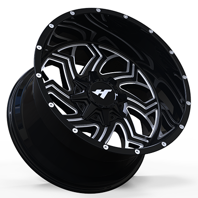 22X12 inch Black Machine Face/Milling Point wheel rim