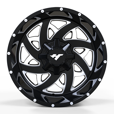 22X10 inch Black Machine Face/Milling Point wheel rim