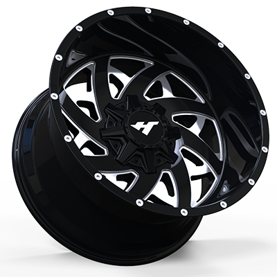 22X10 inch Black Machine Face/Milling Point wheel rim