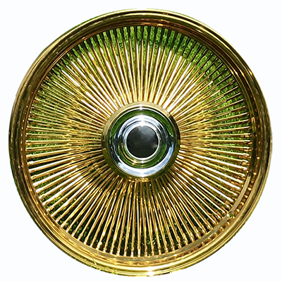 20X9/10 inch chrome + gold　wire wheel