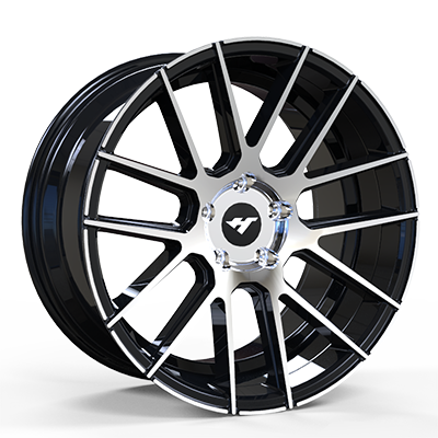 18X8.5 inch black / machine face wheel rim