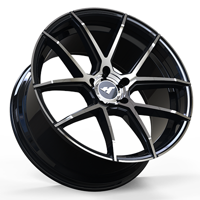 20X9.0 inch black / machine face wheel rim