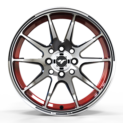 13X6.0 inch Black /red /machine face wheel rim