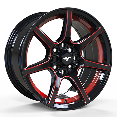 15X7.0 inch black / red　wheel rim